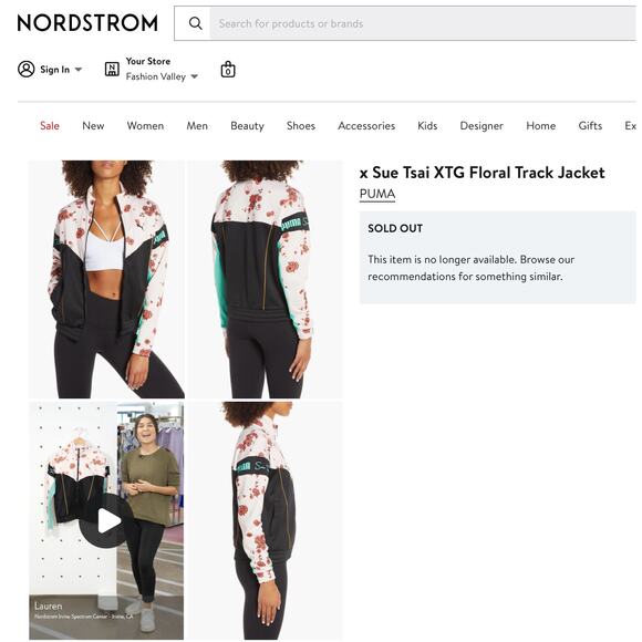 NWOT PUMA X Sue Tsai Xtg Floral Track Jacket In Olivine size XS fits XS or Small - Picture 12 of 12